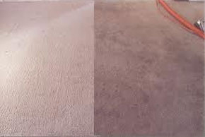 Before and after carpet cleaning